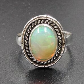 Ethiopian Opal Size US 6 925 Sterling Silver Ring (RS105-807)