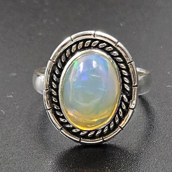 Ethiopian Opal Size US 7 925 Sterling Silver Ring (RS105-809)