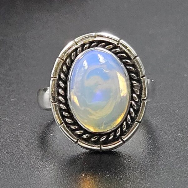 Ethiopian Opal Size US 9 925 Sterling Silver Ring (RS105-812)