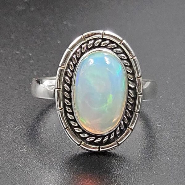 Ethiopian Opal Size US 8 925 Sterling Silver Ring (RS105-813)