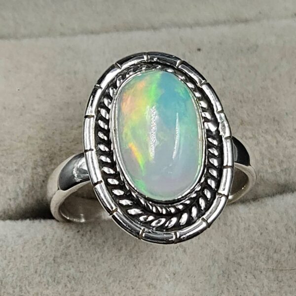 Ethiopian Opal Size US 8 925 Sterling Silver Ring (RS105-813) - Image 2