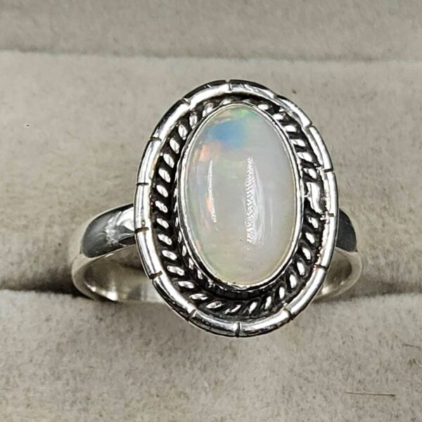 Ethiopian Opal Size US 7 925 Sterling Silver Ring (RS105-817)