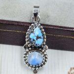 Golden Hills Turquoise 1.25" 925 Sterling Silver Pendant (REXT38-172)