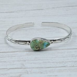 Sonoran Gold Turquoise 925 Sterling Silver Bangle (RS65-154)