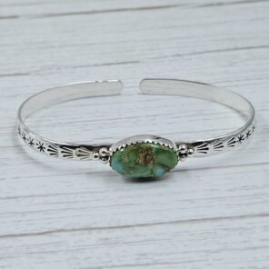 Sonoran Gold Turquoise 925 Sterling Silver Bangle (RS65-138)