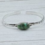 Sonoran Gold Turquoise 925 Sterling Silver Bangle (RS65-139)
