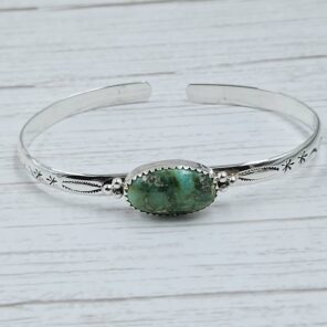 Sonoran Gold Turquoise 925 Sterling Silver Bangle (RS65-139)