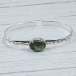 Sonoran Gold Turquoise 925 Sterling Silver Bangle (RS65-141)