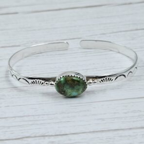 Sonoran Gold Turquoise 925 Sterling Silver Bangle (RS65-141)