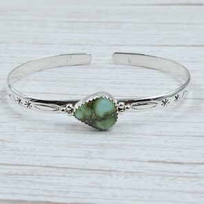 Sonoran Gold Turquoise 925 Sterling Silver Bangle (RS65-147)