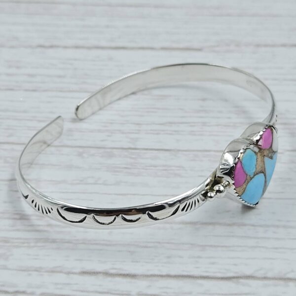 Cotton Candy Turquoise 925 Sterling Silver Bangle (RS65-122) - Image 2