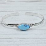 Golden Hills Turquoise 925 Sterling Silver Bangle (RS65-158)