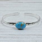 Kingman Turquoise 925 Sterling Silver Bangle (RS65-162)