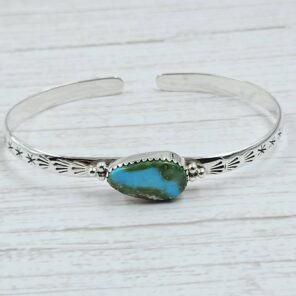 Sonoran Gold Turquoise 925 Sterling Silver Bangle (RS65-153)