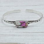 Cotton Candy Turquoise 925 Sterling Silver Bangle (RS65-129)