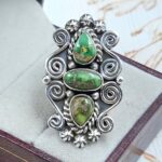 Sonoran Gold Turquoise 925 Sterling Silver Adjustable Ring (REXT6-125)