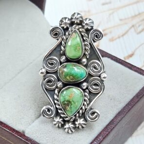Sonoran Gold Turquoise 925 Sterling Silver Adjustable Ring (REXT6-126)