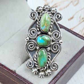 Sonoran Gold Turquoise 925 Sterling Silver Adjustable Ring (REXT6-130)