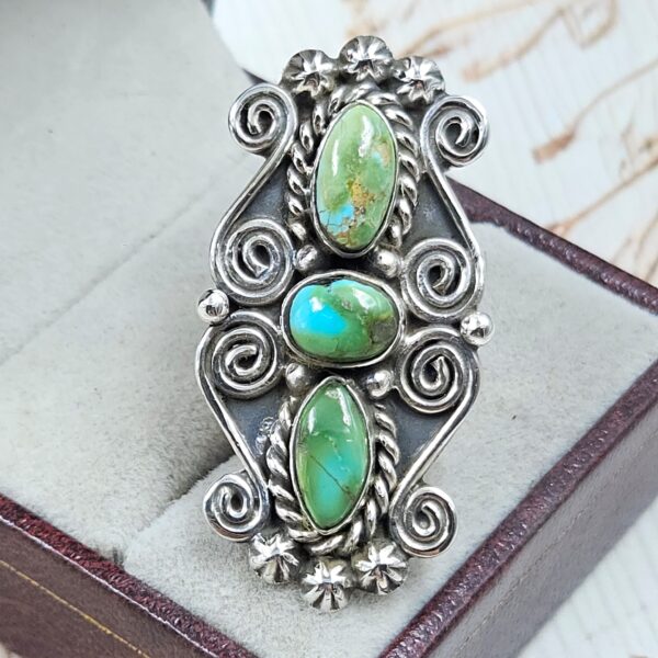 Sonoran Gold Turquoise 925 Sterling Silver Adjustable Ring (REXT6-130)