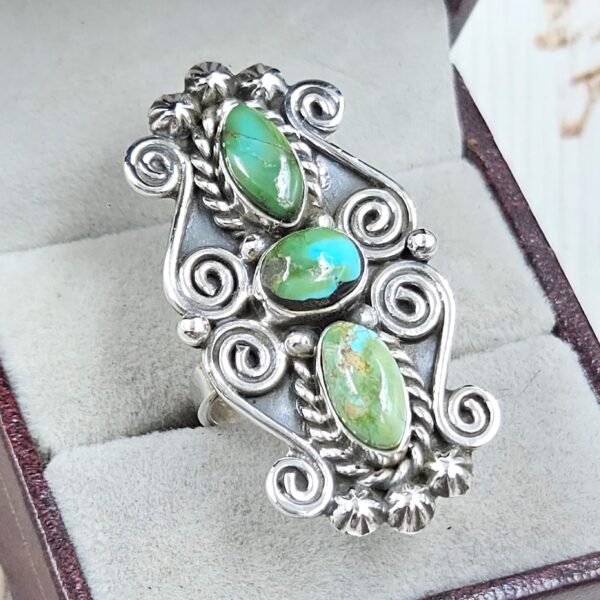 Sonoran Gold Turquoise 925 Sterling Silver Adjustable Ring (REXT6-130) - Image 2