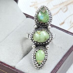 Sonoran Gold Turquoise Adjustable 925 Sterling Silver Ring (REXT38-146)