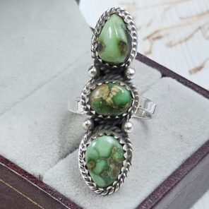 Sonoran Gold Turquoise Adjustable 925 Sterling Silver Ring (REXT38-145)