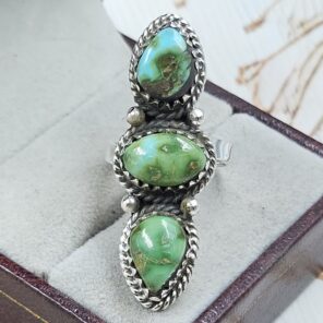 Sonoran Gold Turquoise Adjustable 925 Sterling Silver Ring (REXT38-140)