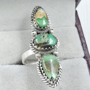 Sonoran Gold Turquoise Adjustable 925 Sterling Silver Ring (REXT38-142)