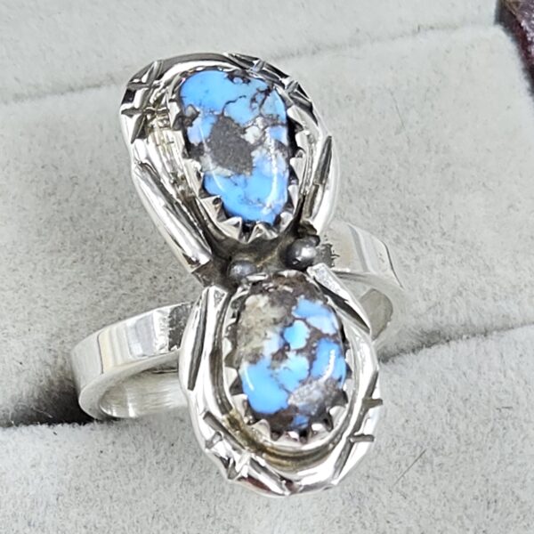 Golden Hills Turquoise Adjustable 925 Sterling Silver Ring (REXT38-111) - Image 2