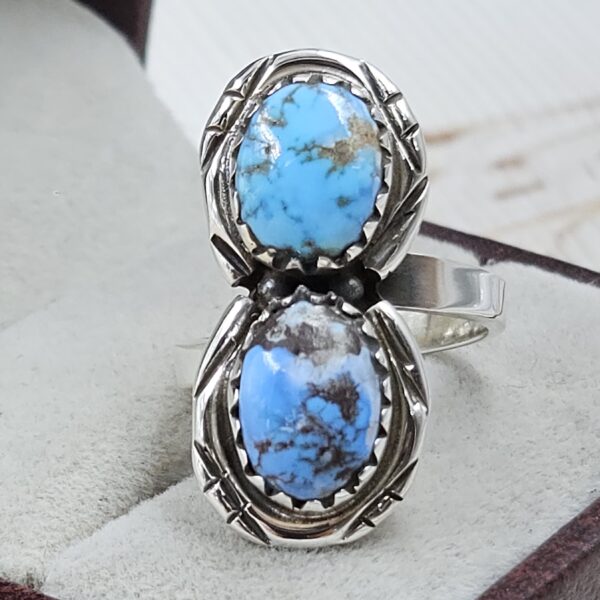 Golden Hills Turquoise Adjustable 925 Sterling Silver Ring (REXT38-113)