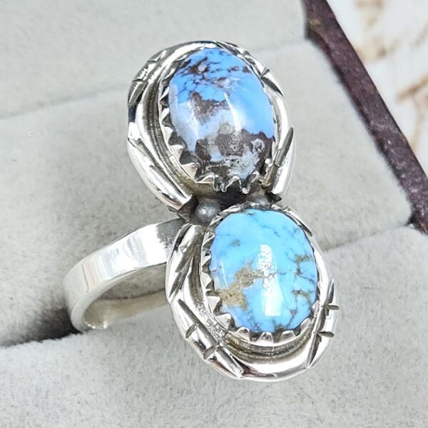 Golden Hills Turquoise Adjustable 925 Sterling Silver Ring (REXT38-113) - Image 2
