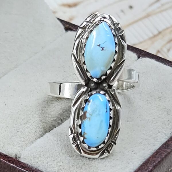 Golden Hills Turquoise Adjustable 925 Sterling Silver Ring (REXT38-112) - Image 2