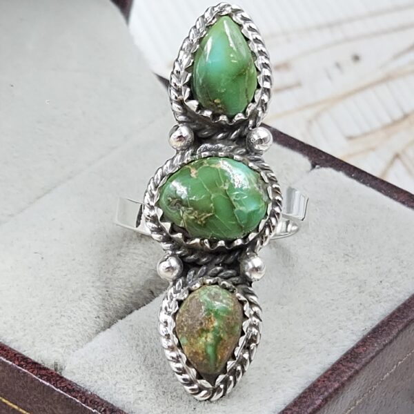 Sonoran Gold Turquoise Adjustable 925 Sterling Silver Ring (REXT38-139) - Image 2