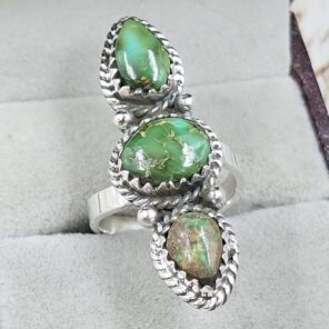 Sonoran Gold Turquoise Adjustable 925 Sterling Silver Ring (REXT38-139)