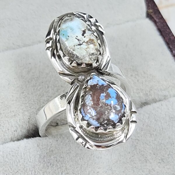 Golden Hills Turquoise Adjustable 925 Sterling Silver Ring (REXT38-132) - Image 2