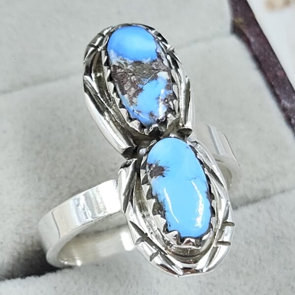 Golden Hills Turquoise Adjustable 925 Sterling Silver Ring (REXT38-128) - Image 2