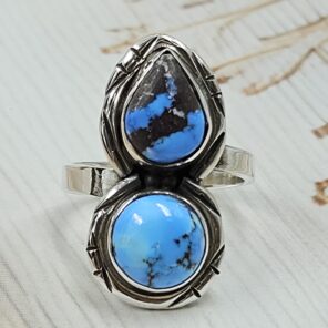 Golden Hills Turquoise Adjustable 925 Sterling Silver Ring (REXT38-107)