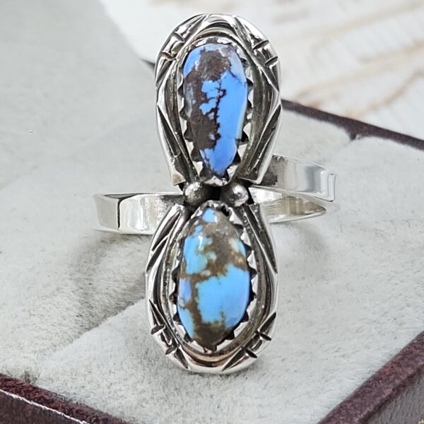 Golden Hills Turquoise Adjustable 925 Sterling Silver Ring (REXT38-118)