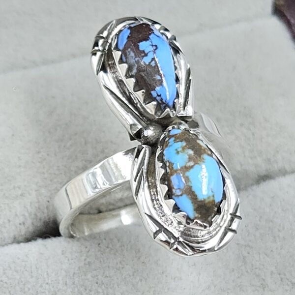 Golden Hills Turquoise Adjustable 925 Sterling Silver Ring (REXT38-118) - Image 2