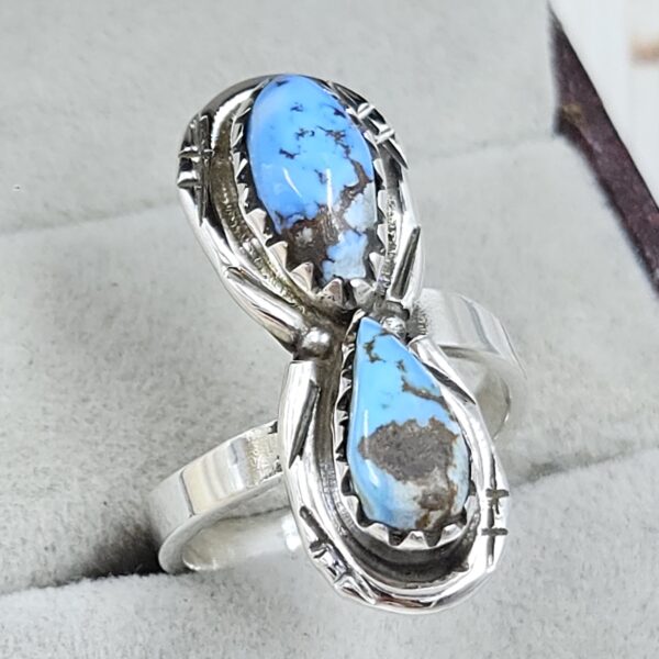 Golden Hills Turquoise Adjustable 925 Sterling Silver Ring (REXT38-121) - Image 2
