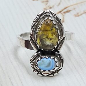 Golden Hills Turquoise Adjustable 925 Sterling Silver Ring (REXT38-135)
