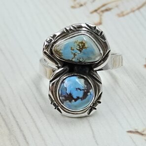 Golden Hills Turquoise Adjustable 925 Sterling Silver Ring (REXT38-124)