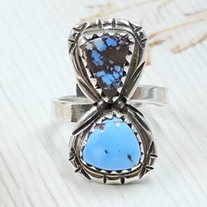 Golden Hills Turquoise Adjustable 925 Sterling Silver Ring (REXT38-108)