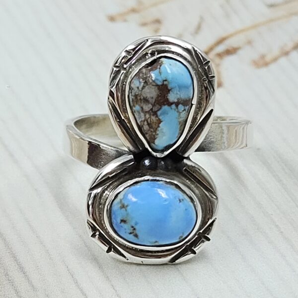 Golden Hills Turquoise Adjustable 925 Sterling Silver Ring (REXT38-116)