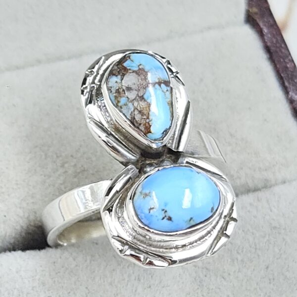 Golden Hills Turquoise Adjustable 925 Sterling Silver Ring (REXT38-116) - Image 2