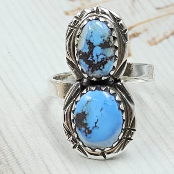 Golden Hills Turquoise Adjustable 925 Sterling Silver Ring (REXT38-130)