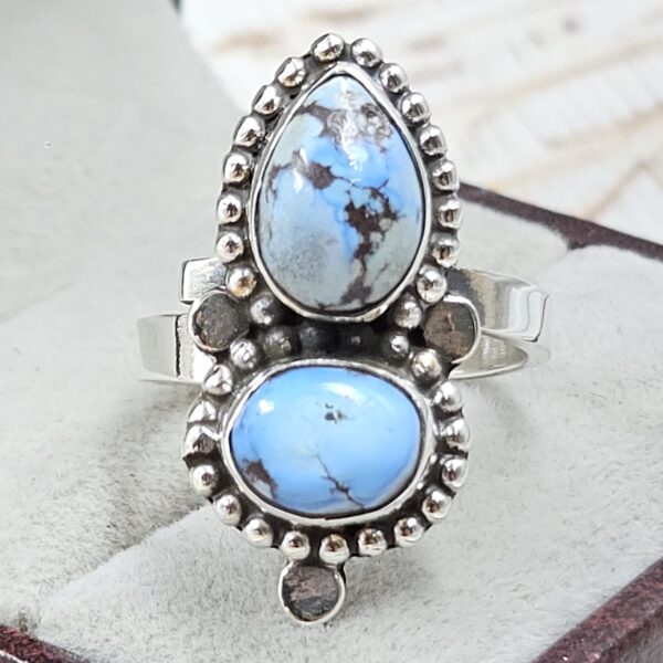 Golden Hills Turquoise Adjustable 925 Sterling Silver Ring (REXT38-129)
