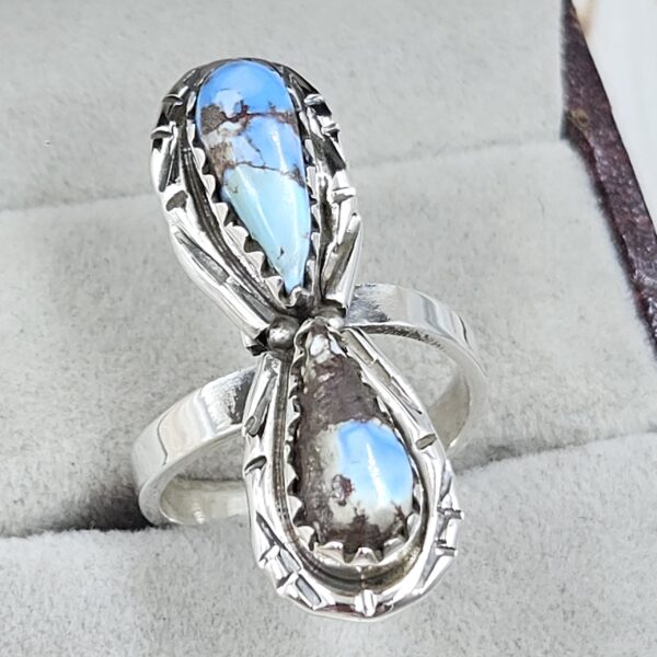 Golden Hills Turquoise Adjustable 925 Sterling Silver Ring (REXT38-115) - Image 2