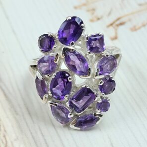 Amethyst925 Sterling Silver Ring (REXT6-136)