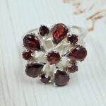Garnet 925 Sterling Silver Ring (REXT6-132)